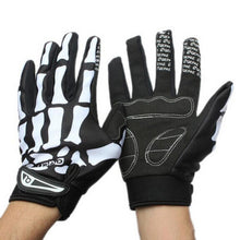 Sports Racing Motorcycle Cycling Bicycle Biker Camouflage Pattern Skull Skeleton Hand Bone Goth Gloves Full Finger J4U66