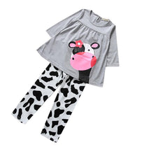Toddler Kids Baby Girls Outfits Clothes T-shirt Tops Dress+Pants 2pc Set  J4U66