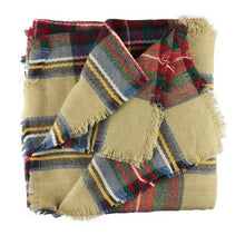 Top Korean Women Wool Blend Blanket Oversized Tartan Scarf J4U66