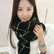 Wide Tassel Big Pashmina Fashion Plaid Cashmere Women Long Scarf Women Soft Wrap Shawl  J4U66