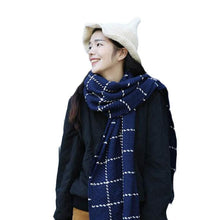 Wide Tassel Big Pashmina Fashion Plaid Cashmere Women Long Scarf Women Soft Wrap Shawl  J4U66