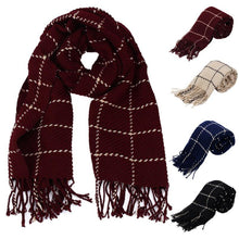 Wide Tassel Big Pashmina Fashion Plaid Cashmere Women Long Scarf Women Soft Wrap Shawl  J4U66