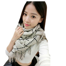 Wide Tassel Big Pashmina Fashion Plaid Cashmere Women Long Scarf Women Soft Wrap Shawl  J4U66