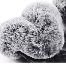 Warm And Elegant Women Full Finger Leather Warm Cashmere Gloves Mittens Screen  J4U66