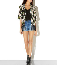 Women Chiffon Kimono Cardigan Tassel Regular Floral Print Blouse/Mujer Ropa Camisas Femininas  J4U66