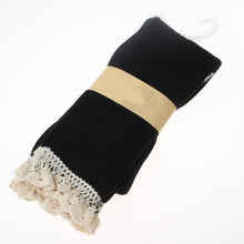 Women Clothing Women Crochet Lace Trim Cotton Knit Footed Leg Boot Knee High Stocking J4U66