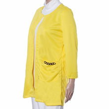Women Fashion Warmer Pocket Jacket Outwear Parka Collarless Solid Cardigan Long Coat Overcoat Plus Size J4U66