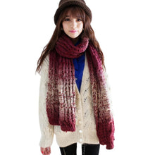 Women Gradient Color Women Knit Wool Thick Scarf Shawl Wrap Neck Warmer Fast Shipping J4U66