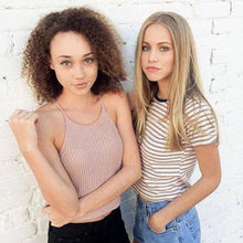 Women Knitted Loose Crop Tops Casual Strap Knitting Cotton Casual Sleeveless Tank Tops Famous Brand J4U66