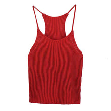 Women Knitted Loose Crop Tops Casual Strap Knitting Cotton Casual Sleeveless Tank Tops Famous Brand J4U66