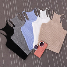 Women Knitted Loose Crop Tops Casual Strap Knitting Cotton Casual Sleeveless Tank Tops Famous Brand J4U66