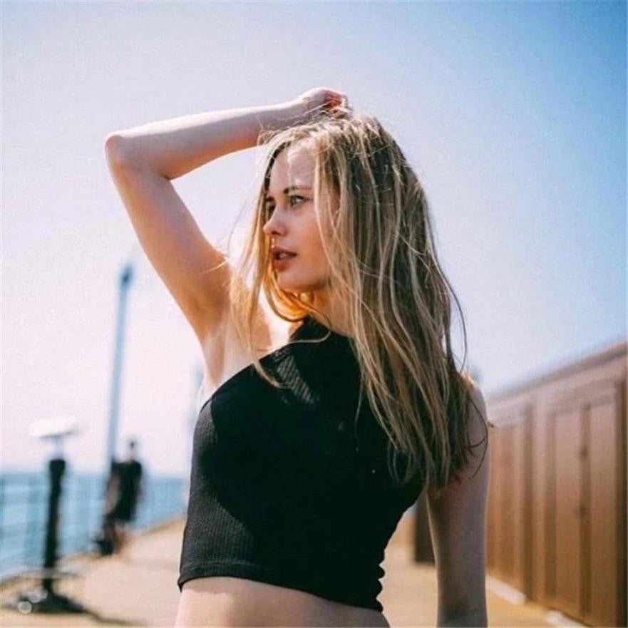 Women Knitted Loose Crop Tops Casual Strap Knitting Cotton Casual Sleeveless Tank Tops Famous Brand J4U66