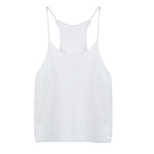 Women Knitted Loose Crop Tops Casual Strap Knitting Cotton Casual Sleeveless Tank Tops Famous Brand J4U66