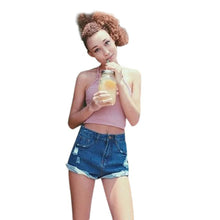 Women Knitted Loose Crop Tops Casual Strap Knitting Cotton Casual Sleeveless Tank Tops Famous Brand J4U66