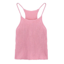Women Knitted Loose Crop Tops Casual Strap Knitting Cotton Casual Sleeveless Tank Tops Famous Brand J4U66