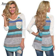 Women Raglans Baseball T Shirt Lace Pocket Slogan Tee Shirts Fashion Stripe Long Sleeve Boho Style Tops J4U66