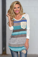 Women Raglans Baseball T Shirt Lace Pocket Slogan Tee Shirts Fashion Stripe Long Sleeve Boho Style Tops J4U66