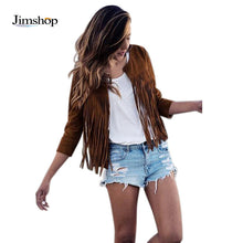 Women Tops Womens Ladies Slim Tassels Top Blouse Outwear Coat Jacket For Jaqueta Chaqueta J4U66
