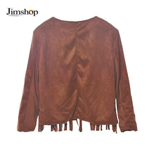 Women Tops Womens Ladies Slim Tassels Top Blouse Outwear Coat Jacket For Jaqueta Chaqueta J4U66