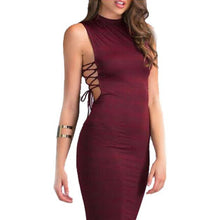 Women's Sleeveless Sexy Bandage Hollow Out Dresses Party Night Club Dress Vestidos Verano Mujer  J4U66