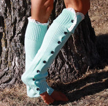 Women's Crochet Knitted Stocking Footless Leg Warmers Boot Lace Trim Thigh High Fast Shipping J4U66