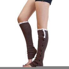 Women's Crochet Knitted Stocking Footless Leg Warmers Boot Lace Trim Thigh High Fast Shipping J4U66