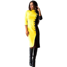 Womens Elegant Bodycon Three Quarter Sleeve Sexy Women Party Pencil Dress Plus Size  J4U66