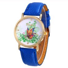 geneva butterfly flower print watch women ladies fashion dress quartz wrist Watch fast shipping J4U66