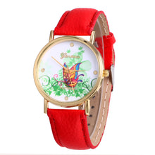 geneva butterfly flower print watch women ladies fashion dress quartz wrist Watch fast shipping J4U66