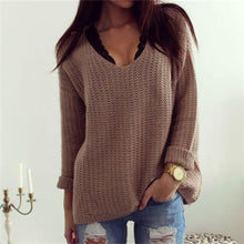 women long fashion poncho women long sleeve v neck hollow top pullover Knitwear sweater J4U66