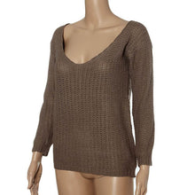 women long fashion poncho women long sleeve v neck hollow top pullover Knitwear sweater J4U66
