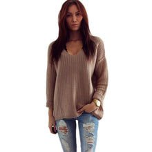 women long fashion poncho women long sleeve v neck hollow top pullover Knitwear sweater J4U66