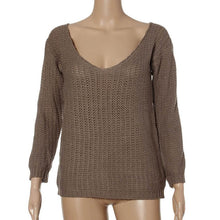 women long fashion poncho women long sleeve v neck hollow top pullover Knitwear sweater J4U66