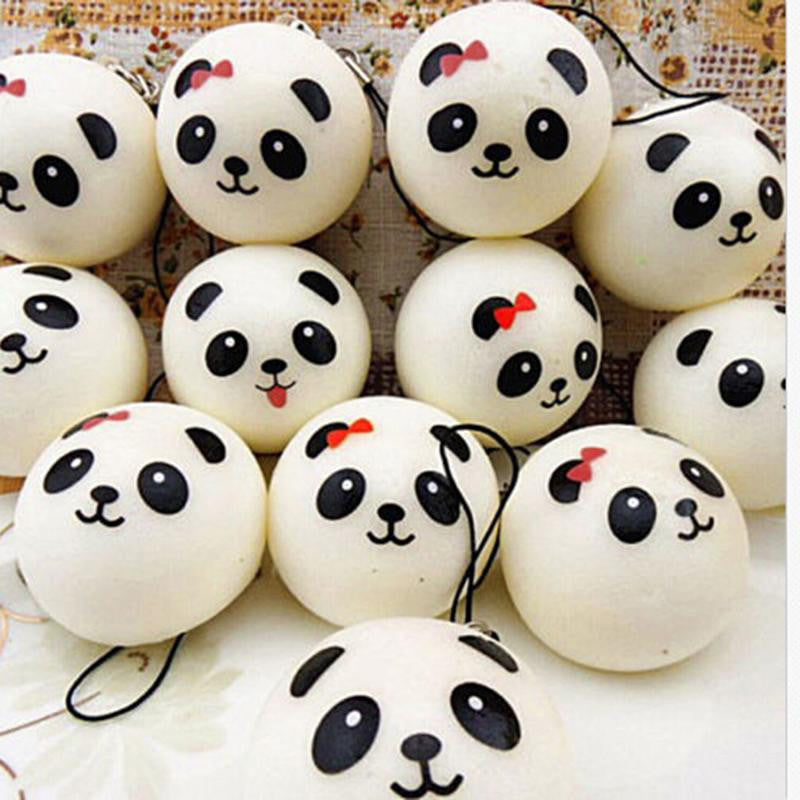 Jumbo Panda Squishy Charms Kawaii Buns Bread Cell Phone Key/Bag Strap Pendant Squishes Bag Parts & Accessories 4 cm J4U66