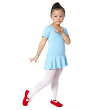 Kid Girls Short Sleeve Leotard Gymnastics Cotton Ballet Dance Dress Dancewear J4U66