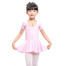 Kid Girls Short Sleeve Leotard Gymnastics Cotton Ballet Dance Dress Dancewear J4U66