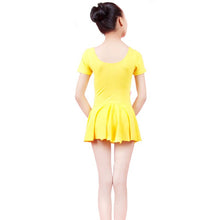Kid Girls Short Sleeve Leotard Gymnastics Cotton Ballet Dance Dress Dancewear J4U66