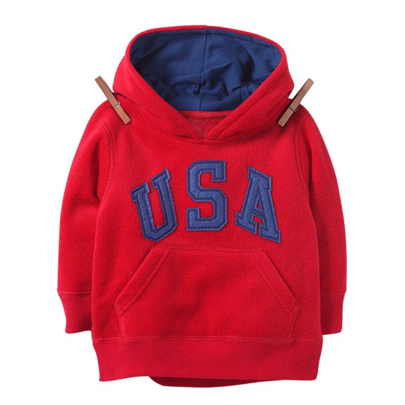 Kids Baby Boys Letter Printrd Hoodies Hooded Chunky Sweatshirt S Coat 2-6Y J4U66