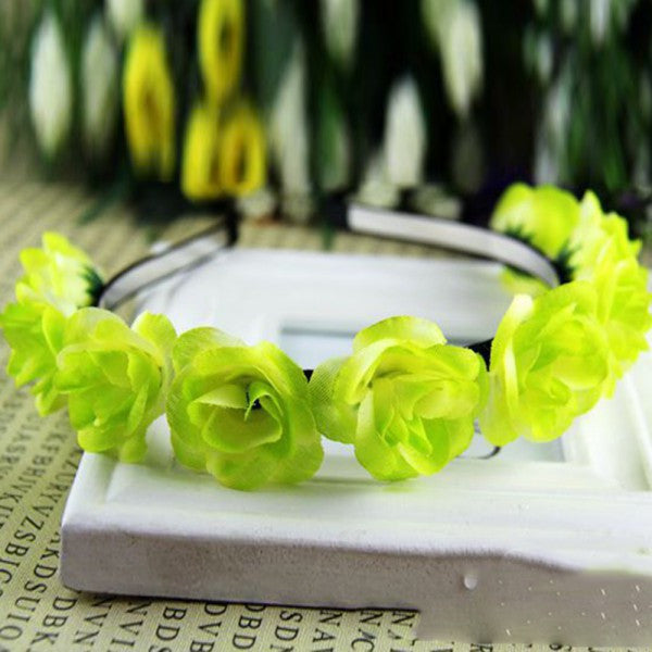 kids baby girls floral flower headwear headbands crown wreath hair decor hairbands J4U66