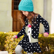 Kids Baby Girls Long Sleeve Lace Dress One-piece Dots Deer Cotton Dresses Toddlers Clothes J4U66