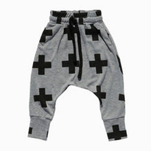 Kids Baby Unisex Cotton Cross Pattern Bottoms Harem Pants Boys Girls Punk Rock Trousers 2-6Years J4U66