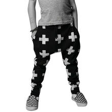 Kids Baby Unisex Cotton Cross Pattern Bottoms Harem Pants Boys Girls Punk Rock Trousers 2-6Years J4U66