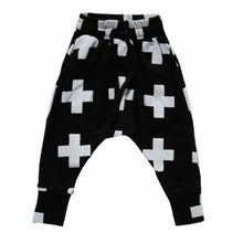 Kids Baby Unisex Cotton Cross Pattern Bottoms Harem Pants Boys Girls Punk Rock Trousers 2-6Years J4U66
