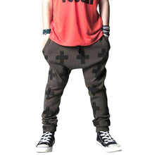 Kids Baby Unisex Cotton Cross Pattern Bottoms Harem Pants Boys Girls Punk Rock Trousers 2-6Years J4U66