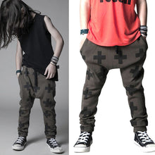 Kids Baby Unisex Cotton Cross Pattern Bottoms Harem Pants Boys Girls Punk Rock Trousers 2-6Years J4U66