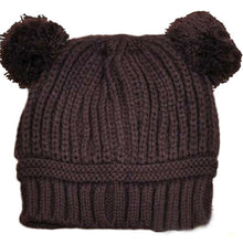 kids baby warm crochet hats knitted two balls beanies knit sweatercap earflap hat J4U66