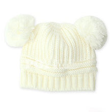 Kids Baby Warm Crochet Hats Knitted Two Balls Beanies Knit Sweater Cap Earflap Hat J4U66