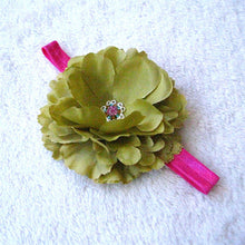 Kids Girl Baby Infant Big Flower Rose Rhinestone Headbands Hair Bow Band Headwear J4U66