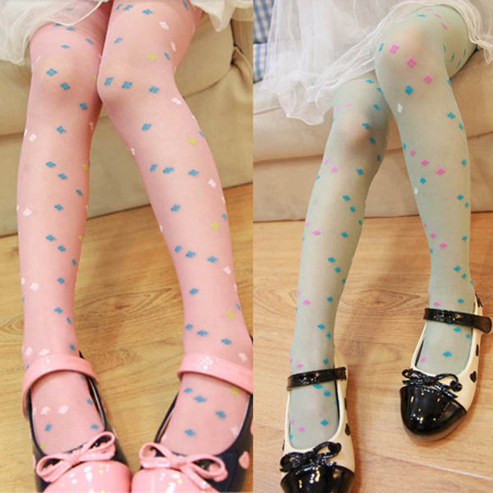 Kids Girl Candy-Colored Silk Stockings Velvet Transparent Pantyhose Tights for Baby Girls 5-9Years J4U66