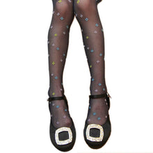 Kids Girl Candy-Colored Silk Stockings Velvet Transparent Pantyhose Tights for Baby Girls 5-9Years J4U66
